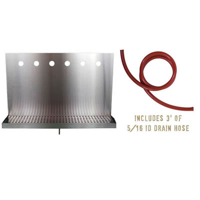Drip Tray for 6 Draft Beer Faucets - with drain