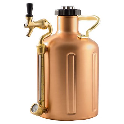 GrowlerWerks Pressurized Copper Growler with Faucet - 128 oz
