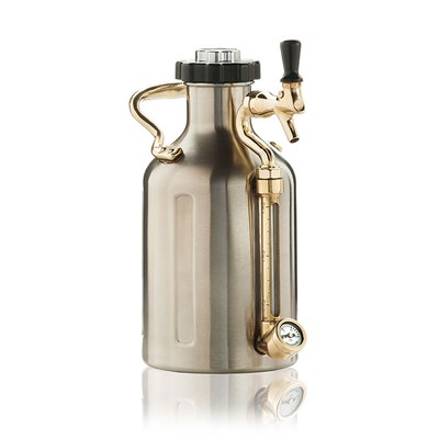 GrowlerWerks Pressurized Stainless Steel Growler with Faucet - 64 oz