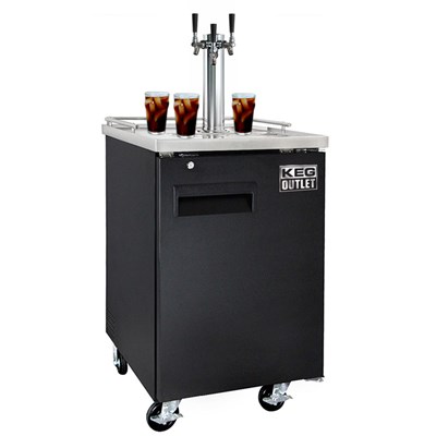 Cold Brew Coffee Commercial Grade Kegerator - 3 Faucet (Black)