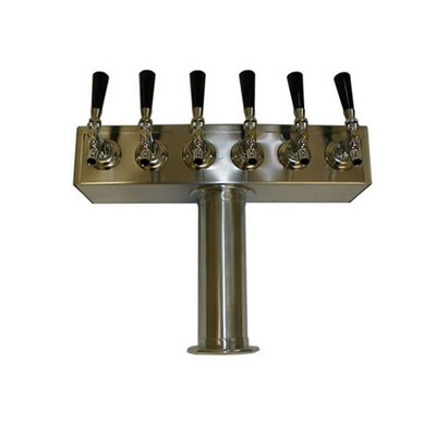 Beer Tower - 6 Faucets - Stainless Steel