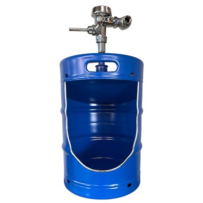 Custom Color Keg Urinal w/ Flusher & Drain - 1/2 bbl Keg