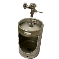 Keg Urinal w/ Flusher & Drain - 1/2 bbl Keg