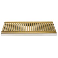 Micromatic 12" SS/PVD Brass Surface Mount Drain Tray, No Drain Nipple / 
