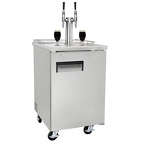 NitroNow Commercial Stainless Dual Faucet On-Demand Nitro Coffee Kegerator / 