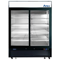 Atosa Upright Refrigerator/Merchandiser / Two Sliding Door, Black Cabinet (44.8cuft) - Bottom Mount / Bottom Mount (2) Glass Sliding Door Refrigerator 4