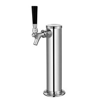 Stainless Steel Beer Tower - 1 Faucet - 2.5" Diameter Tower / 