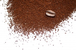 Coffee on tap - grounds and a single bean