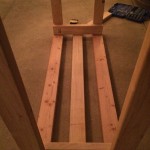 View of the base. Three beams equally spaced to support the coolers