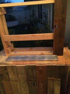 Laying out the countertop with drip tray