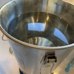 Ss Brewtech Brew Bucket Mini filled with sugar water, ready to ferment