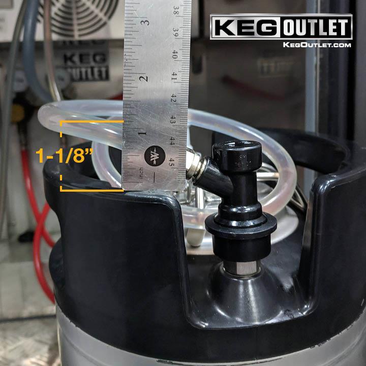 Disconnect height when connected to ball lock corny keg