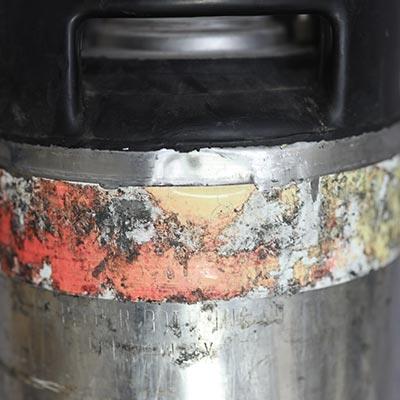 Grade B Used Ball Lock Keg with Dents and Stickers