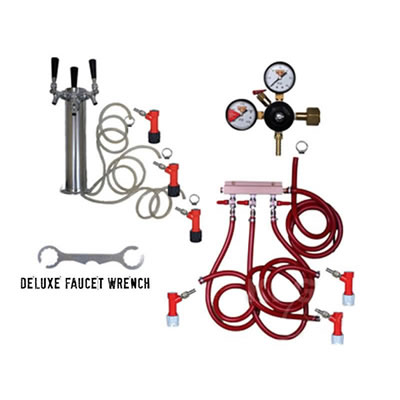3 Faucet Tower Keg Kit - PIN LOCK