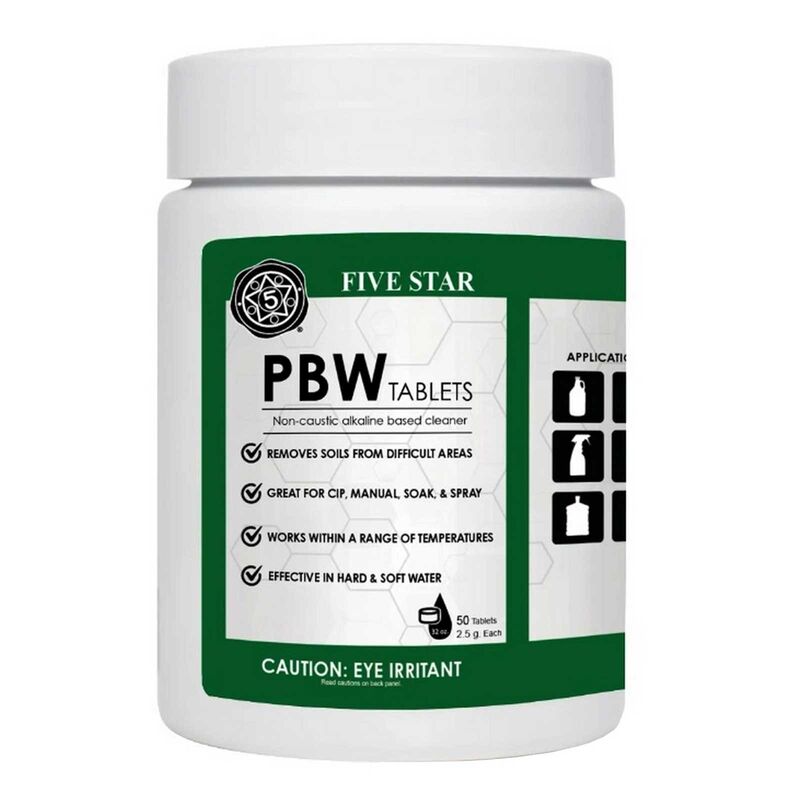 Powdered Brewery Wash Tablets (PBW) - 2.5g / 50 Count