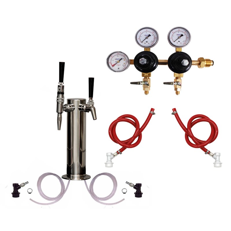 Cold Brew & Nitro Coffee Complete Tower Kit w/ Dual Body Regulator