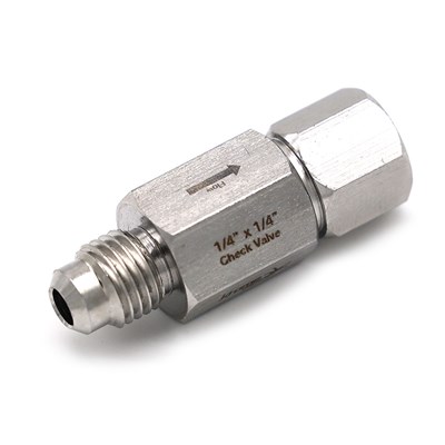 1/4" FFL Outlet x 1/4" MFL Inlet Check Valve (Stainless Steel)