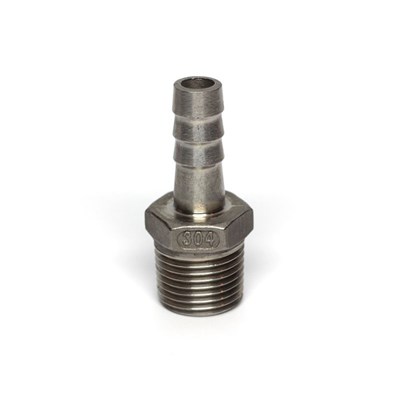 1/4" NPT to 1/4" Barb Stainless Steel Fitting