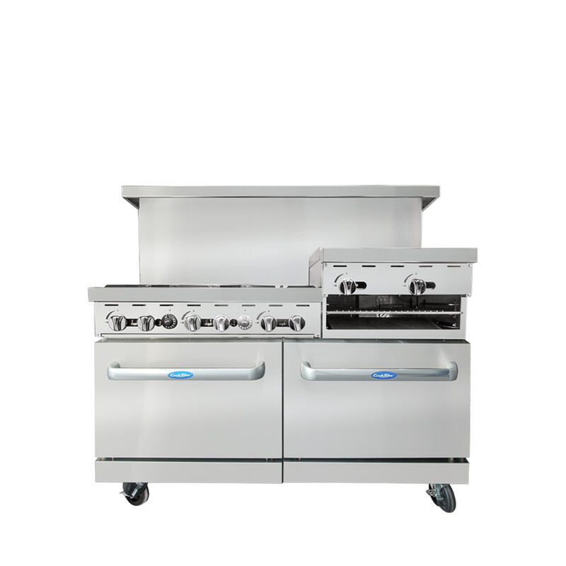 CookRite AGR-6B24RGB 60-In Gas Range, 6 Burners & 24-In Raised Griddle