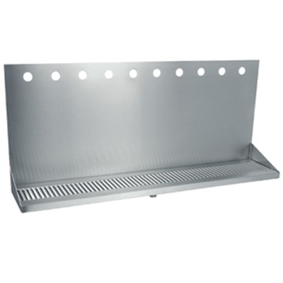 Micro Matic 36" Stainless Steel Wall Mount Drain Tray - 10 Faucet