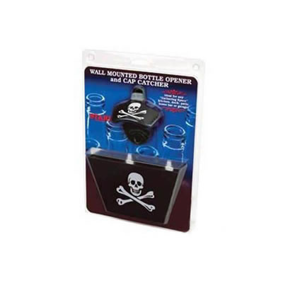 Skull and Cross Bones Bottle Opener and Cap Catcher Combo