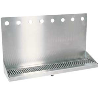 Micro Matic 24" Stainless Steel Wall Mount Drain Tray - 8 Faucet