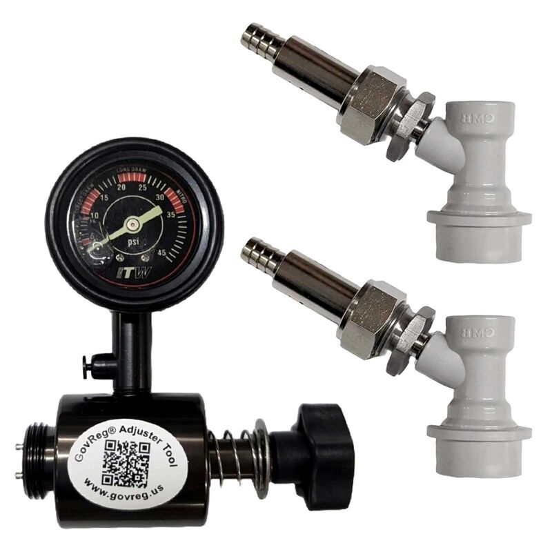 GovReg® Starter Kit (Ball Lock) / 2 GovRegs, Beer Nuts, Washers, Gas Disconnects w/ Adapters