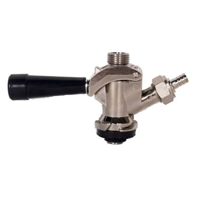 American "D" Keg Tap (Coupler - Sanke) - Black Lever