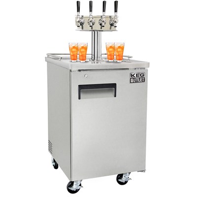 4 Faucet Commercial Grade Kombucha Kegerator (Stainless)