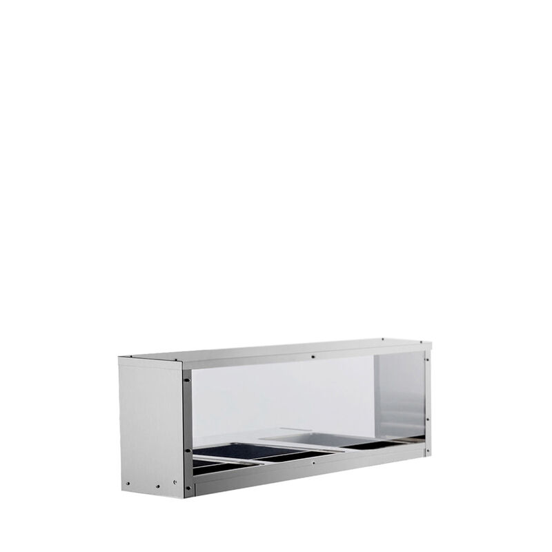 Overshelf with Sneeze Guard for 3-Well Steam Table