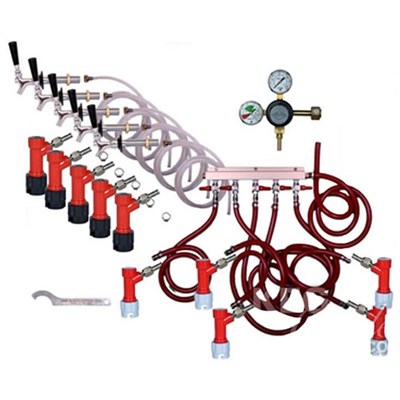 Refrigerator Keg Kit - Taprite Regulator - 5 Tap -PIN LOCK