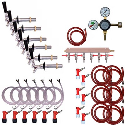 Refrigerator Keg Kit - Taprite Regulator - 6 Tap - PIN LOCK