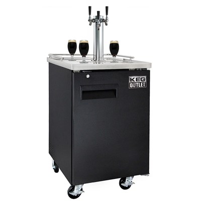 Nitro Coffee Commercial Grade Kegerator - 3 Nitro Faucets (Black)