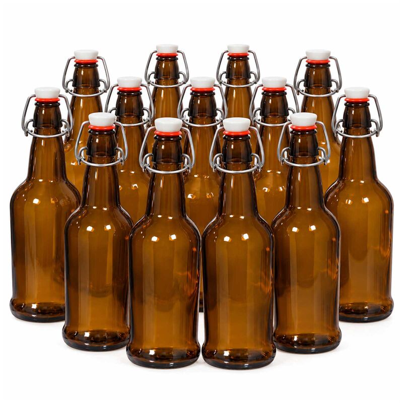 Amber Flip Top Beer Bottles (500ml/16oz Growlers)