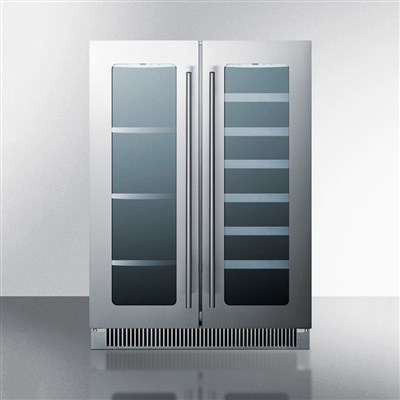 Summit Undercounter / Bult-in Wine Cooler & Beverage Center w/ Glass Doors