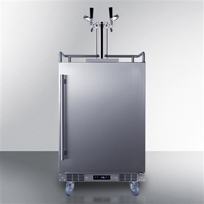 SUMMIT 24" Wide Dual Tap Built-In Indoor/Outdoor Commercial Beer Kegerator