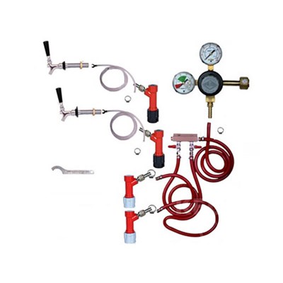 Refrigerator Keg Kit - Taprite Regulator - Double Tap - PIN LOCK