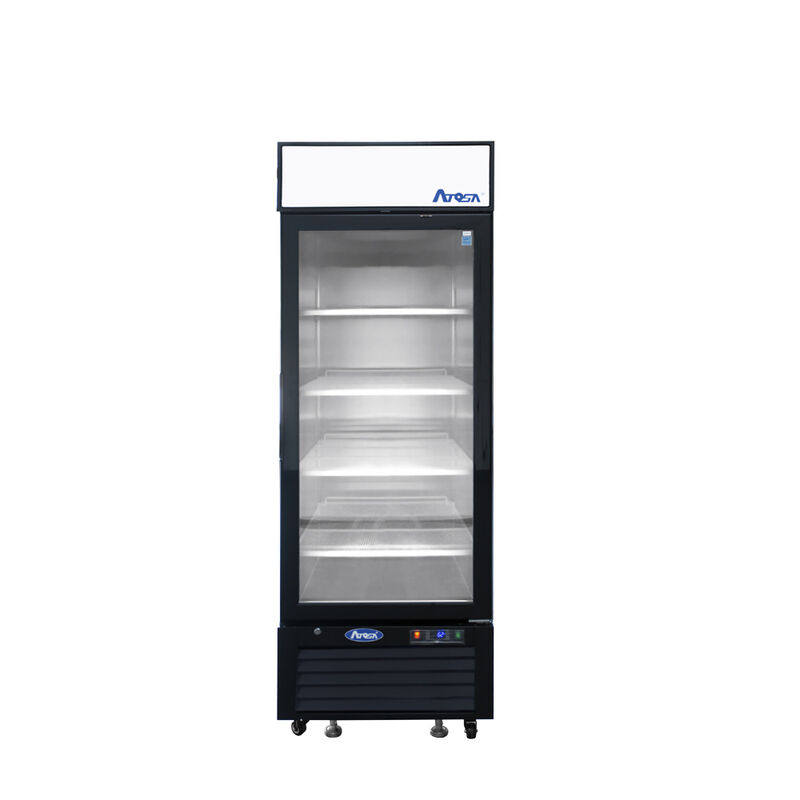 Atosa 27-Inch Glass Door Refrigerator, Black (Left Hinge)