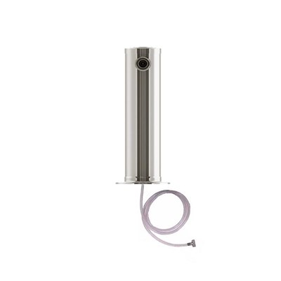 3" Single Faucet Stainless Steel Beer Tower with SS Shank and Beer Nut