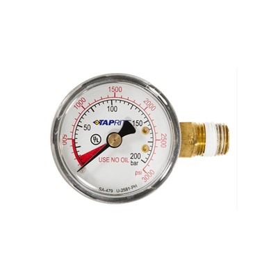 Taprite 3000psi Tank Pressure Gauge (Right Hand Thread)