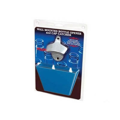 Bottle Opener and Blue Cap Catcher Combo