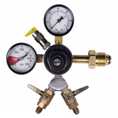 Nitrogen Regulator w/ WYE 1/4" MFL Check Valves, Pressure Relief Valve, Dual Gauge by CMBecker