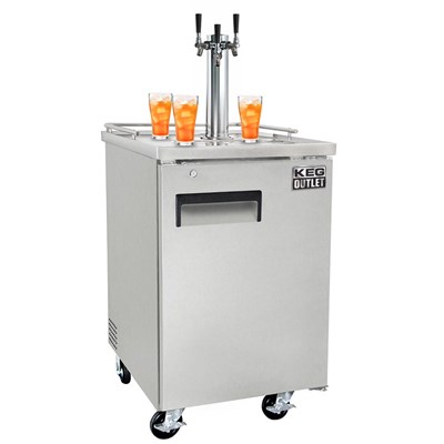 3 Faucet Commercial Grade Kombucha Kegerator (Stainless)