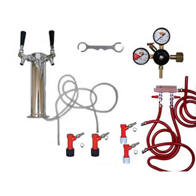 2 Faucet Tower Keg Kit - PIN LOCK