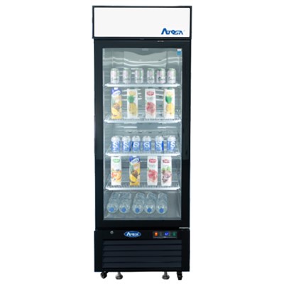 Atosa Upright Freezer/Merchandiser / One Door, Black Cabinet (19.3cuft) - Bottom Mount