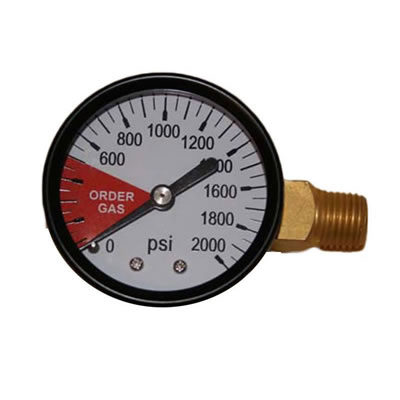 Regulator Gauge - 0-2000 PSI (Left Thread)