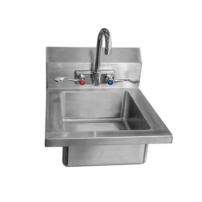 Hand Wash Sink - 14-in / Stainless Steel w/ Wrist Blade Handle