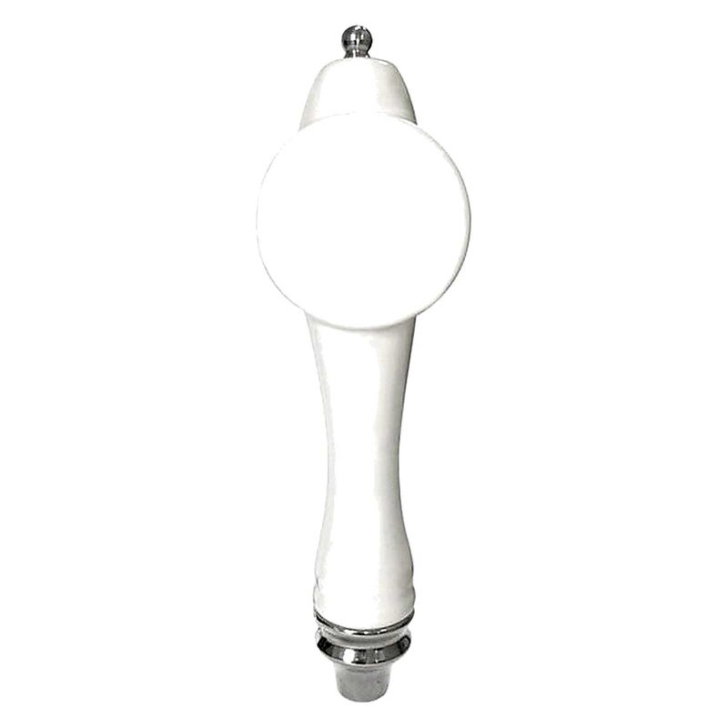 White Tap Handle with Silver Accents