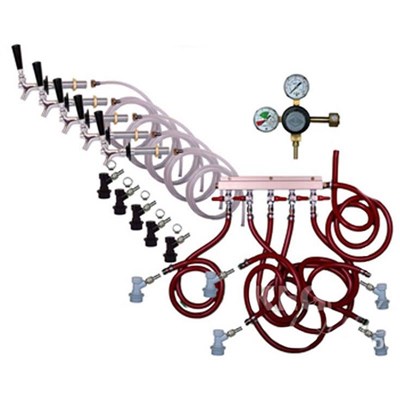 Refrigerator Keg Kit - Taprite Regulator - 5 Tap- BALL LOCK