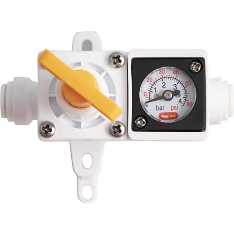 In-Line Regulator with Gauge (0-60 PSI) for Liquid & Gas